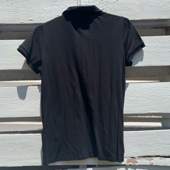Black Embellished Oversized Golf Tee - Polo Shirt - Picture 4 of 7